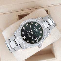 Rolex Custom Black  1.95ct Diamonds Stainless Steel Datejust  Automatic Men's Wristwatch 36mm