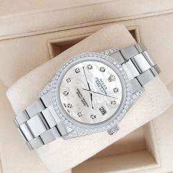 Rolex Custom White 1.95ct Diamonds Stainless Steel Datejust  Automatic Men's Wristwatch 36mm