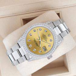 Rolex Custom Champagne 1.95ct Diamonds Stainless Steel Datejust  Automatic Men's Wristwatch 36mm