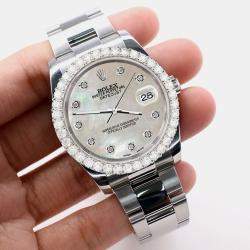 Rolex Custom Champagne 2.7ct Diamonds Stainless Steel Datejust 116200 Automatic Men's Wristwatch 36mm