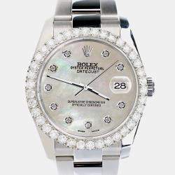 Rolex Custom Champagne 2.7ct Diamonds Stainless Steel Datejust 116200 Automatic Men's Wristwatch 36mm