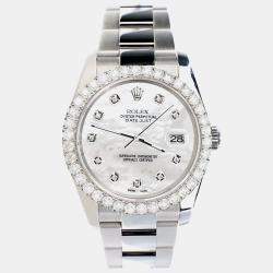 Rolex Custom White 2.7ct Diamonds Stainless Steel Datejust 116200 Automatic Men's Wristwatch 36mm