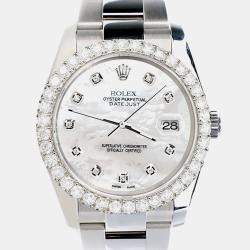 Rolex Custom White 2.7ct Diamonds Stainless Steel Datejust 116200 Automatic Men's Wristwatch 36mm