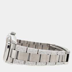 Rolex Custom Orchid Pink 3.5ct Diamonds Stainless Steel Datejust  Automatic Women's Wristwatch 31mm