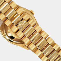 Rolex Custom Ice Blue  Diamonds 18K Yellow Gold President Day-Date 18238 Automatic Men's Wristwatch 36mm
