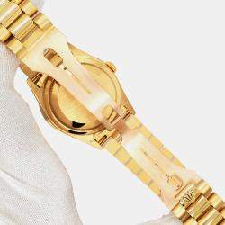Rolex Custom Ice Blue  Diamonds 18K Yellow Gold President Day-Date 18238 Automatic Men's Wristwatch 36mm