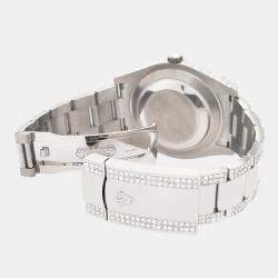 Rolex Custom Chocolate  10.3ct Diamonds Stainless Steel Datejust II 116300 Automatic Men's Wristwatch 41mm
