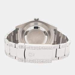 Rolex Custom Chocolate  10.3ct Diamonds Stainless Steel Datejust II 116300 Automatic Men's Wristwatch 41mm