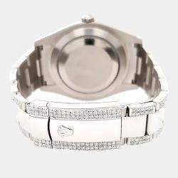 Rolex Custom Chocolate  8.3ct Diamonds Stainless Steel Datejust II 116300 Automatic Men's Wristwatch 41mm