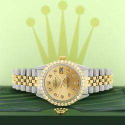 Rolex Custom Champagne 3.05CT Diamond 18K Yellow Gold Stainless Steel Datejust  Automatic Men's Wristwatch 36mm