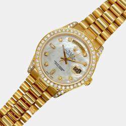 Rolex Custom White MOP 2.3CT Diamond 18K Yellow Gold Day-Date  Automatic Men's Wristwatch 36mm