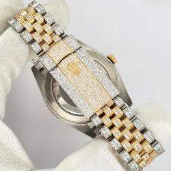 Rolex Custom Champagne 16.5CT Diamond 18K Yellow Gold Datejust 41 126333 Automatic Men's Wristwatch