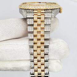Rolex Custom Champagne 16.5CT Diamond 18K Yellow Gold Datejust 41 126333 Automatic Men's Wristwatch