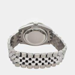 Rolex Custom Satin Linen 4CT Diamond Stainless Steel Datejust 116200 Automatic Men's Wristwatch 36mm