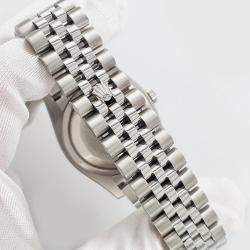 Rolex Custom Satin Linen 4CT Diamond Stainless Steel Datejust 116200 Automatic Men's Wristwatch 36mm
