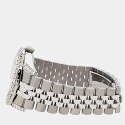 Rolex Custom Chocolate 4CT Diamond Stainless Steel Datejust 116200 Automatic Men's Wristwatch 36mm