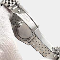Rolex Custom Black 4.2CT Diamond Stainless Steel Datejust 116200 Automatic Men's Wristwatch 36 mm