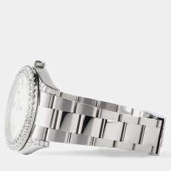 Rolex Custom Grey 4.5CT Diamond Stainless Steel Datejust II 116300 Automatic Men's Wristwatch 41 mm