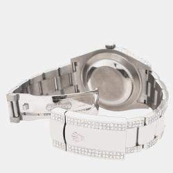 Rolex Custom 10.3CT Diamond Stainless Steel Datejust II 116300 Automatic Men's Wristwatch 41 mm