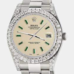 Rolex Custom 4.4CT Diamond Stainless Steel Datejust II 126300 Automatic Men's Wristwatch 41 mm