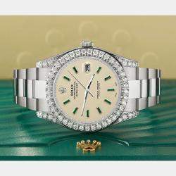 Rolex Custom 4.4CT Diamond Stainless Steel Datejust II 126300 Automatic Men's Wristwatch 41 mm