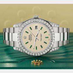 Rolex Custom 4.5CT Diamond Stainless Steel Datejust II 116300 Automatic Men's Wristwatch 41 mm