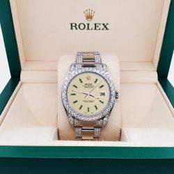 Rolex Custom 10.65CT Diamond Stainless Steel Datejust II 116300 Automatic Men's Wristwatch 41 mm