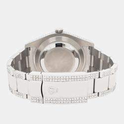 Rolex Custom 10.65CT Diamond Stainless Steel Datejust II 116300 Automatic Men's Wristwatch 41 mm