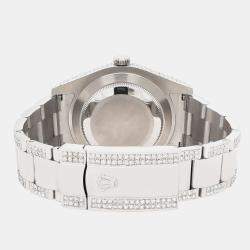 Rolex Custom Champagne 10.65CT Diamond Stainless Steel Datejust II 116300 Automatic Men's Wristwatch 41 mm