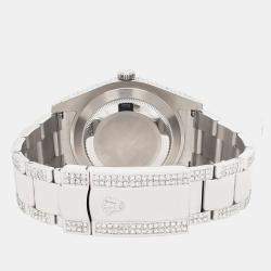 Rolex Custom White MOP 10.65CT Diamond Stainless Steel Datejust II 116300 Automatic Men's Wristwatch 41 mm