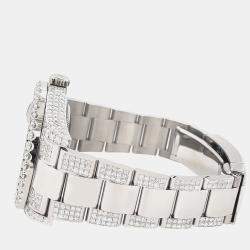 Rolex Custom White MOP 10.65CT Diamond Stainless Steel Datejust II 116300 Automatic Men's Wristwatch 41 mm