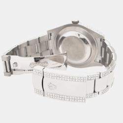 Rolex Custom Black 10.65CT Diamond Stainless Steel Datejust II 116300 Automatic Men's Wristwatch 41 mm