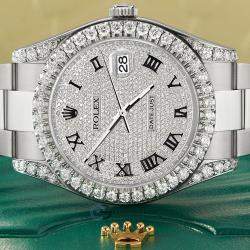 Rolex Custom 5.9CT Diamond Stainless Steel Datejust II 116300 Automatic Men's Wristwatch 41 mm