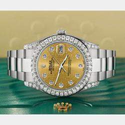 Rolex Custom Champagne 4.4CT Diamond Stainless Steel Datejust 126300 Automatic Men's Wristwatch 41 mm