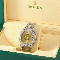Rolex Custom Champagne 4.4CT Diamond Stainless Steel Datejust 126300 Automatic Men's Wristwatch 41 mm