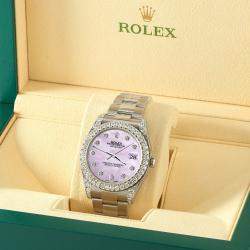 Rolex Custom Pink 4.4CT Diamond Stainless Steel Datejust 126300 Automatic Men's Wristwatch 41 mm