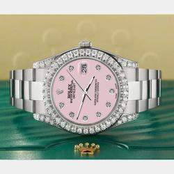Rolex Custom Orchid Pink 4.4CT Diamond Stainless Steel Datejust 126300 Automatic Men's Wristwatch 41 mm
