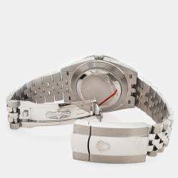 Rolex Custom Blue 7.5CT Diamond Stainless Steel Datejust 126300 Automatic Men's Wristwatch 41 mm