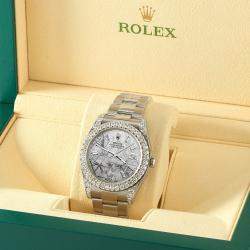 Rolex Custom Grey 4.4CT Diamond Stainless Steel Datejust 126300 Automatic Men's Wristwatch 41 mm