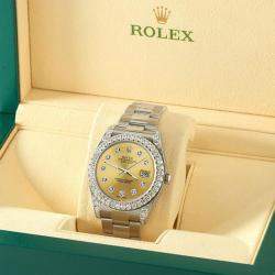 Rolex Custom Champagne 4.4CT Diamond Stainless Steel Datejust 126300 Automatic Men's Wristwatch 41 mm