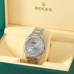 Rolex Custom Silver 4.4CT Diamond Stainless Steel Datejust 126300 Automatic Men's Wristwatch 41 mm