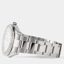 Rolex Custom Sky Blue MOP 4.4CT Diamond Stainless Steel Datejust 126300 Automatic Men's Wristwatch 41 mm