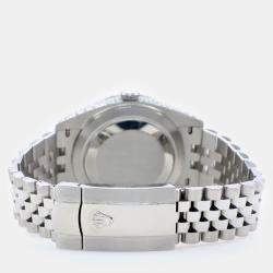 Rolex Custom Champagne MOP 5.9CT Diamond Stainless Steel Datejust 126300 Automatic Men's Wristwatch 41 mm