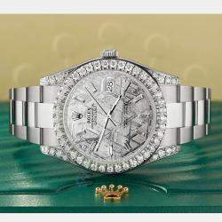 Rolex Custom Gray 4.5ct Diamond Stainless Steel Datejust II 116300 Automatic Men's Wristwatch 41 mm