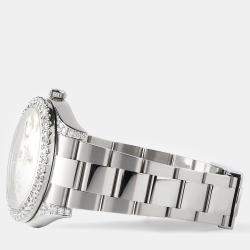 Rolex Custom Gray 4.5ct Diamond Stainless Steel Datejust II 116300 Automatic Men's Wristwatch 41 mm
