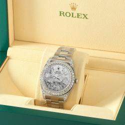 Rolex Custom Gray 4.5ct Diamond Stainless Steel Datejust II 116300 Automatic Men's Wristwatch 41 mm