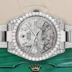 Rolex Custom Gray 10.3ct Diamond Stainless Steel Datejust II 116300 Automatic Men's Wristwatch 41 mm