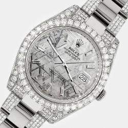 Rolex Custom Gray 10.3ct Diamond Stainless Steel Datejust II 116300 Automatic Men's Wristwatch 41 mm
