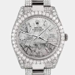 Rolex Custom Gray 8.3ct Diamond Stainless Steel Datejust II 116300 Automatic Men's Wristwatch 41 mm
