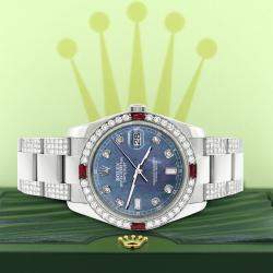 Rolex Custom Black 4.5CT Diamond Stainless Steel Datejust 116200 Automatic Men's Wristwatch 36 mm